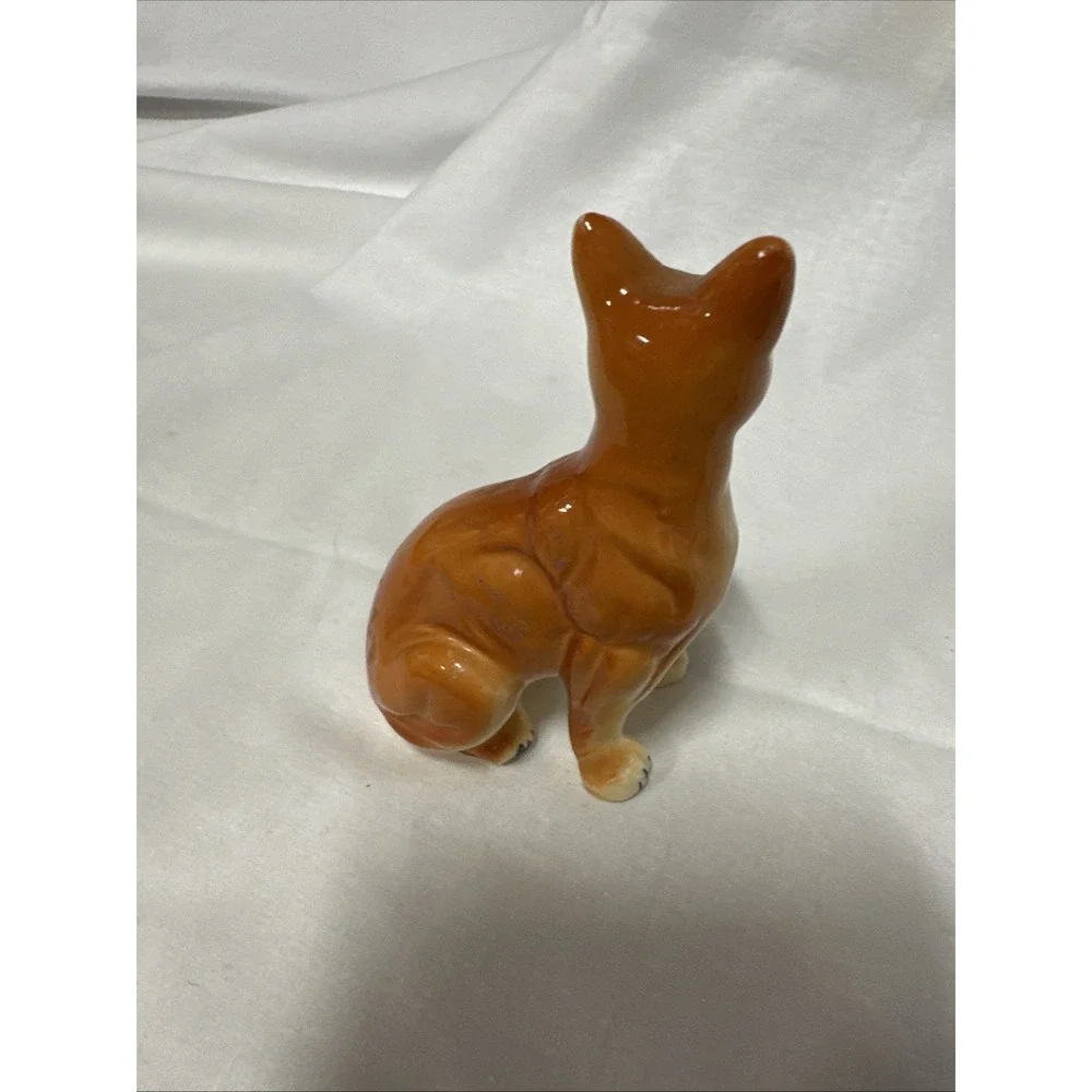 Vintage Golden Kitty Cat Porcelain Figurine Sitting‎ 3